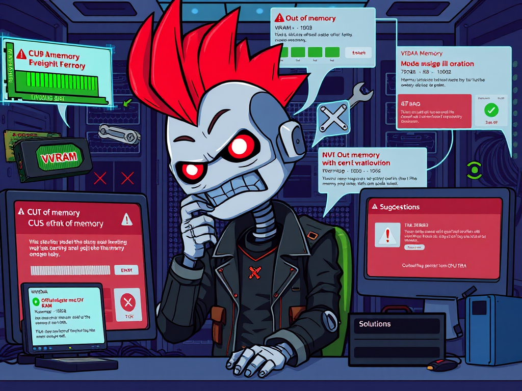 Robot punk troubleshooting error CUDA out of memory en Ollama con GPU NVIDIA 2025