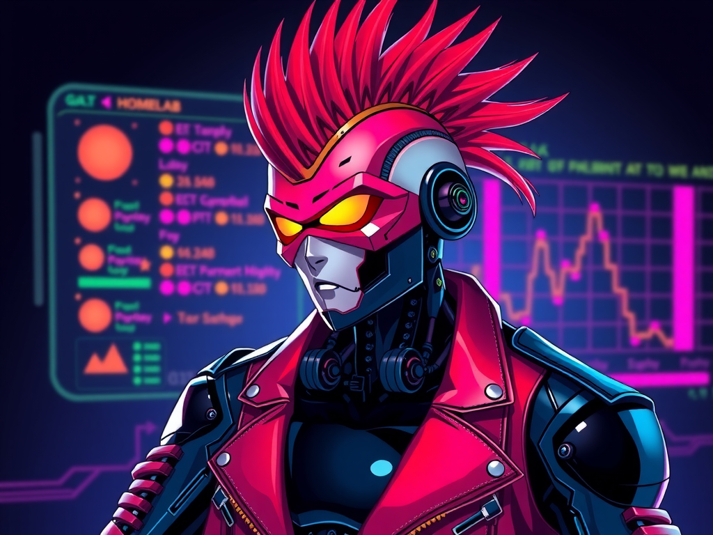 Robot punk configurando GitLab Runner para CI/CD en homelab 2025