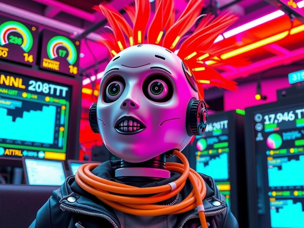 Robot punk desplegando workflows n8n con Grafana e InfluxDB 2025