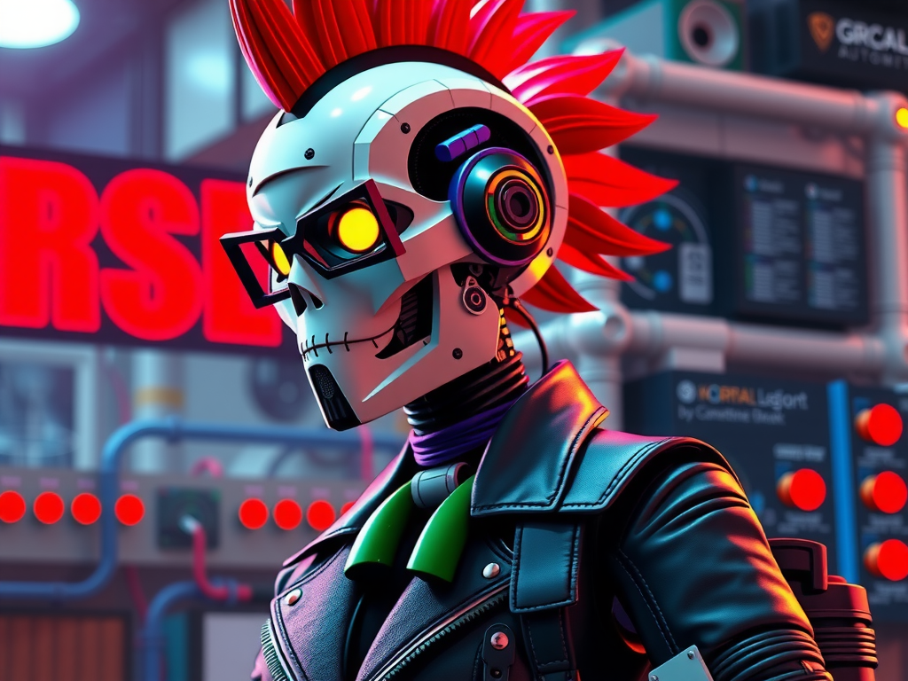 Robot punk configurando Caddy reverse proxy con SSL automático en homelab 2025