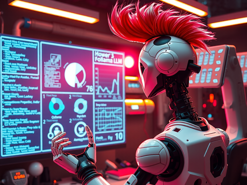 Robot punk configurando Optimization Performance Home Assistant n8n Ollama IA local 2025