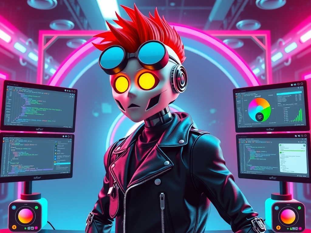 Robot punk planificando adopción escalonada de copilotos