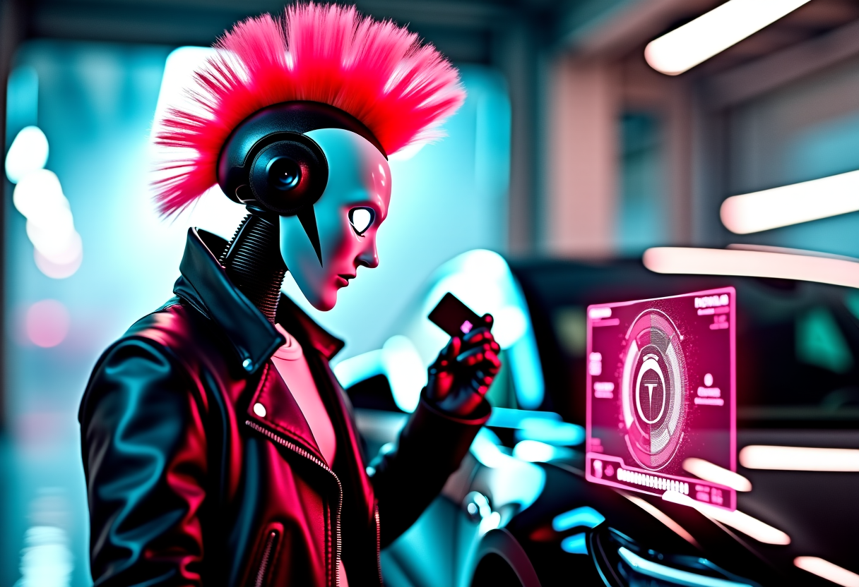 Robot punk configurando TeslaMate