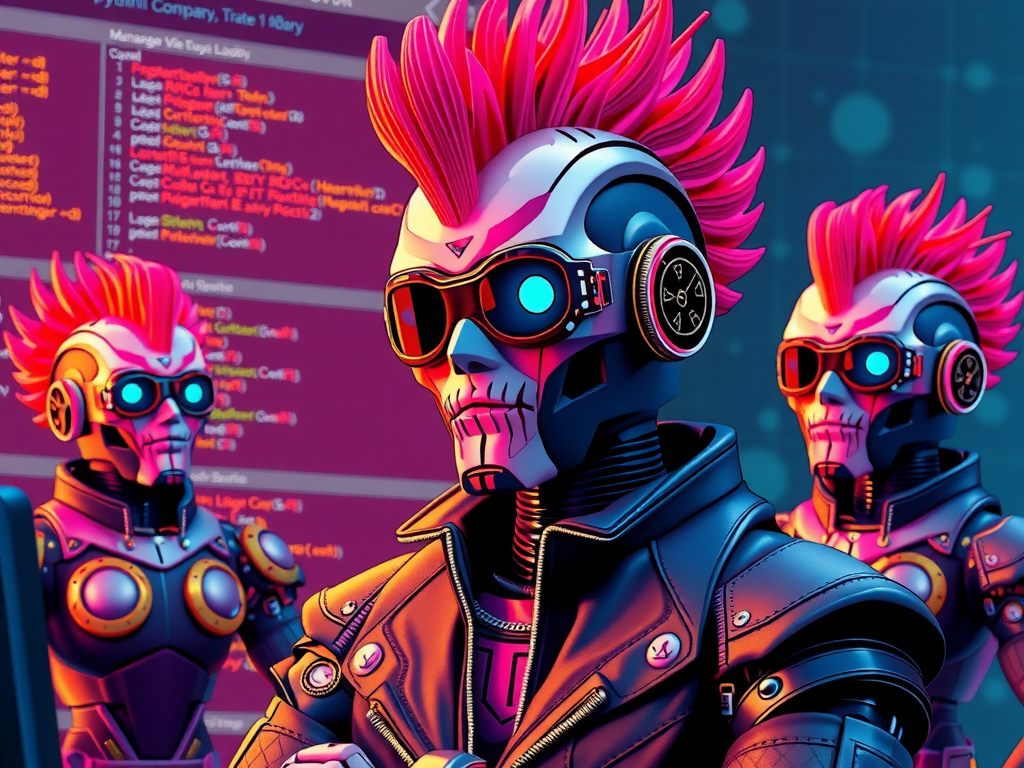 OpenAI Agents SDK multi-agent — robot punk orquestando agentes Python con handoffs, 2026